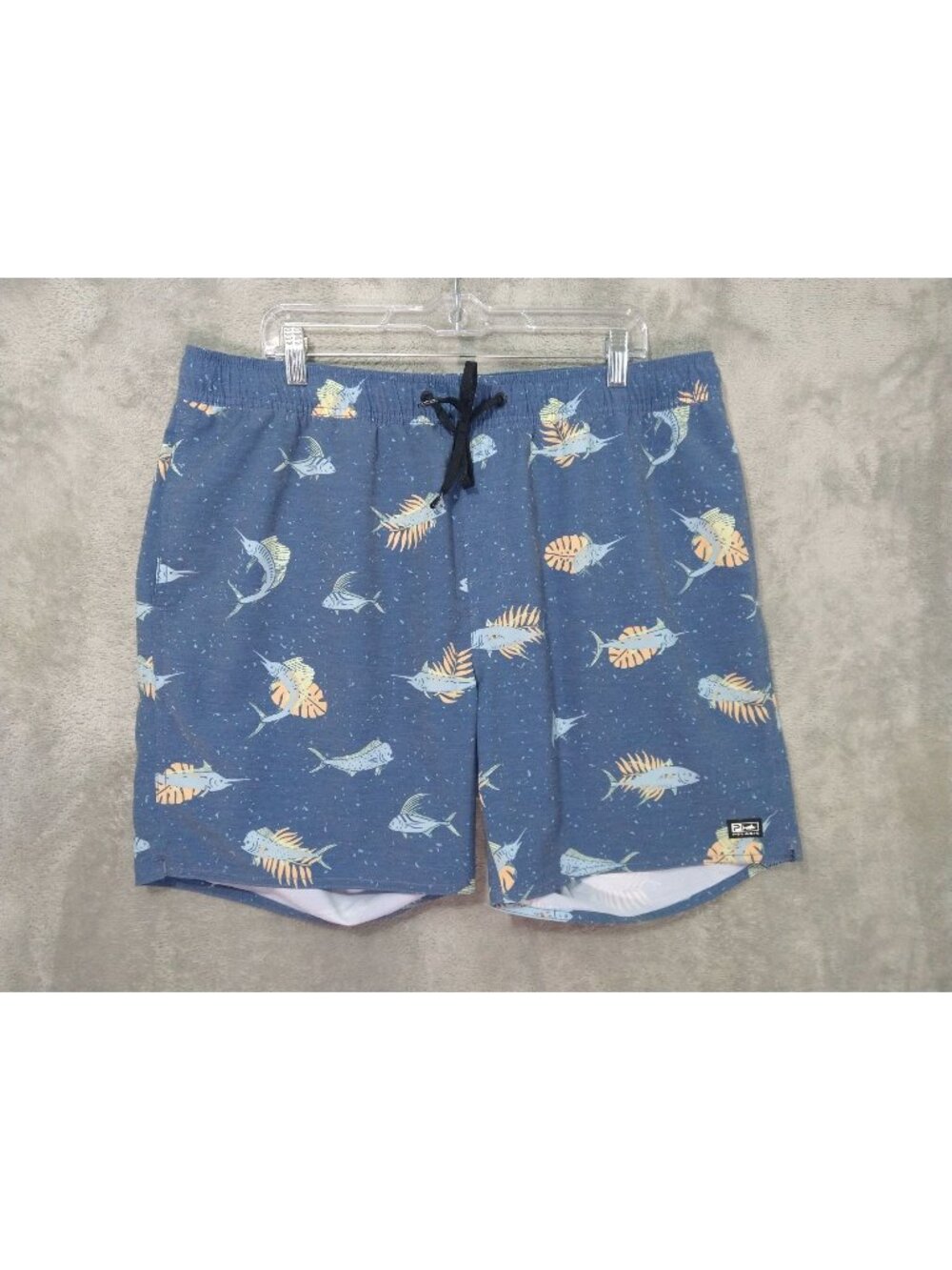 Pelagic Shorts Mens 2XL Blue Dockside Fishing Elastic Waist Drawstring